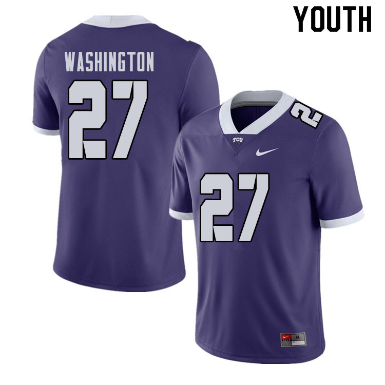 Youth #27 Ar'Darius Washington TCU Horned Frogs College Football Jerseys Sale-Purple